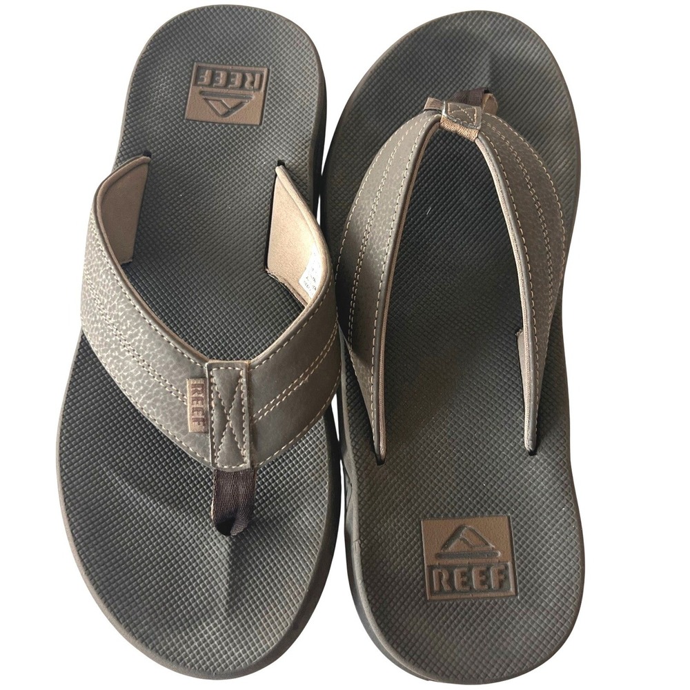Reef Element TQT Mens Brown Flip Flops Sandals with Bottle Opener Size 10